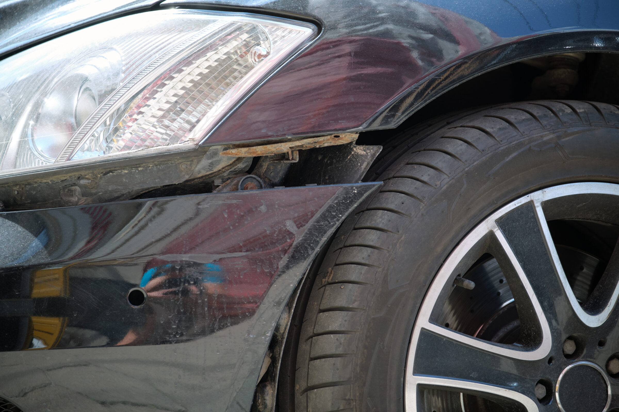 Uneven panel gaps are common in an accident car